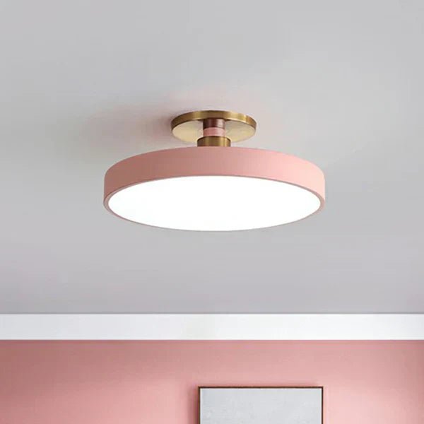 Flush mount ceiling light featuring soft LED illumination, designed in a minimalist Nordic style with a sleek acrylic finish, perfect for modern home decor. 6