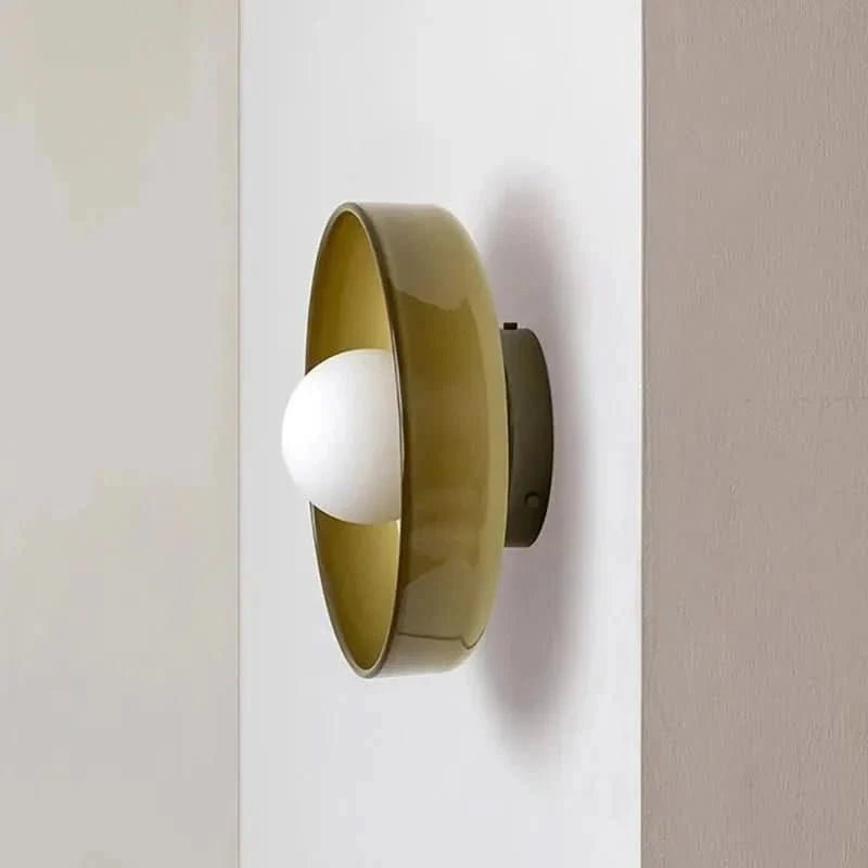 Flush mount ceiling light featuring a sleek Scandinavian glass design, emitting soft, warm lighting, perfect for enhancing modern interior spaces. 5