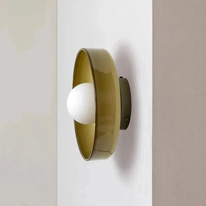 Flush mount ceiling light featuring a sleek Scandinavian glass design, emitting soft, warm lighting, perfect for enhancing modern interior spaces. 5