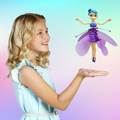 Flying Fairy Toy with hand sensor control, featuring colorful LED light display, designed for indoor play, rechargeable for endless fun for kids. 8