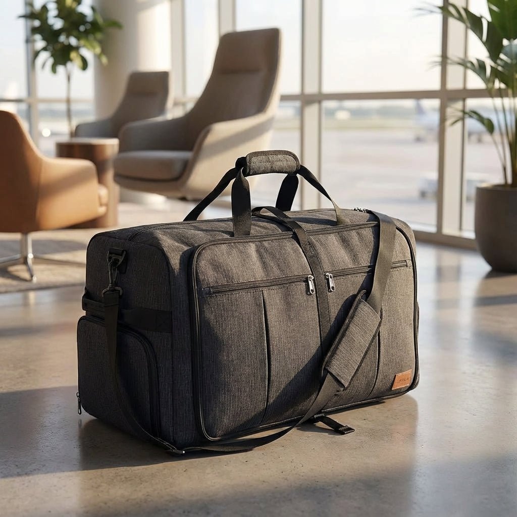 Foldable Duffel Bag with Ventilated Shoe Compartment – Water-Repellent 600D Polyester – Extra Large Travel Capacity 1