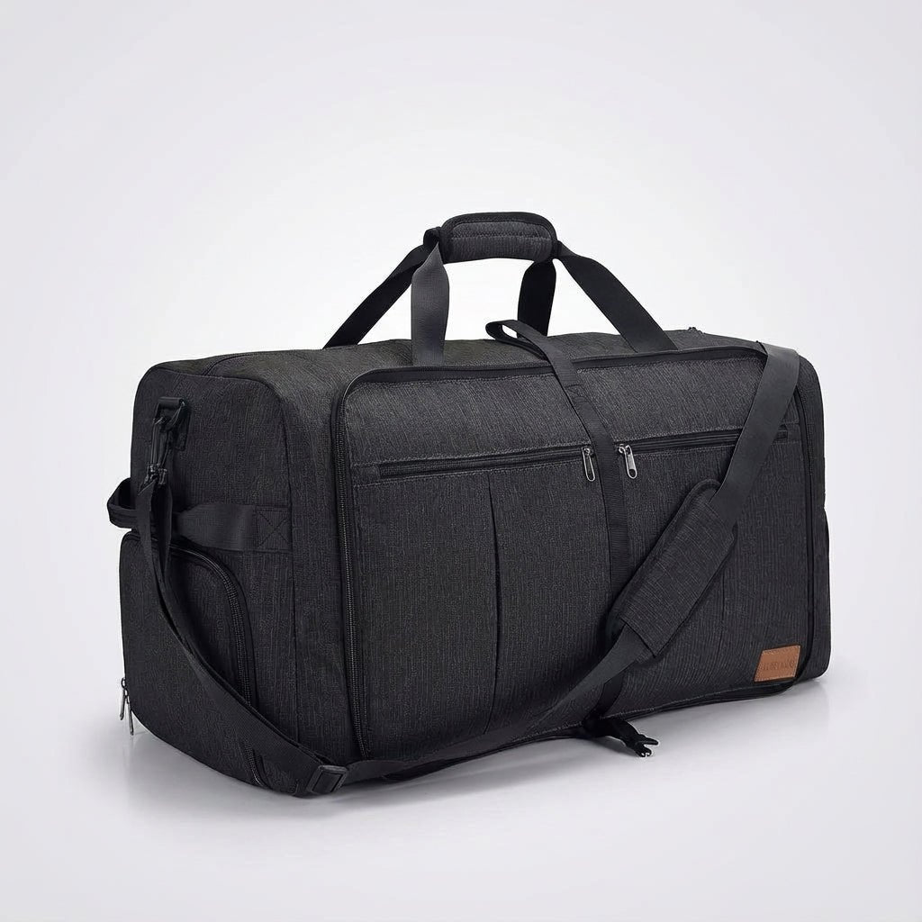 Foldable Duffel Bag with Ventilated Shoe Compartment – Water-Repellent 600D Polyester – Extra Large Travel Capacity 0