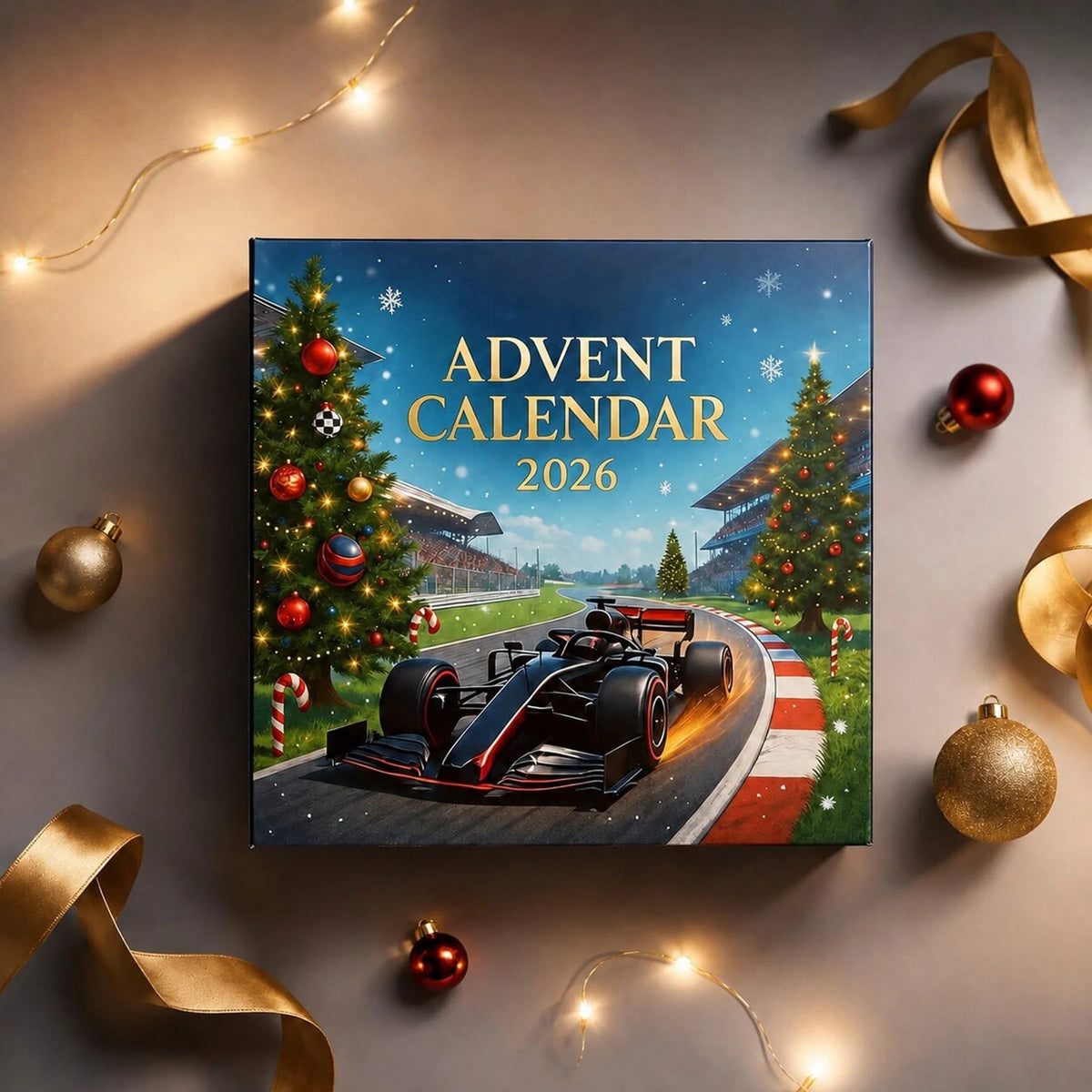 Formula 1 Advent Calendar featuring 24 daily racing-themed surprises for motorsport fans, designed to enhance the holiday countdown with exciting collectibles and memorabilia. 2