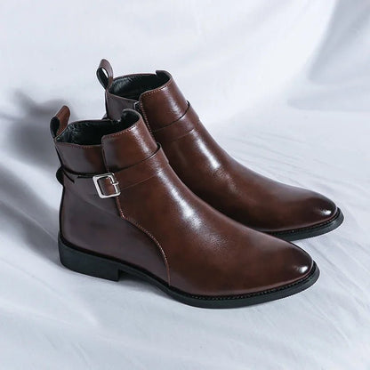 Genuine leather Chelsea boots featuring elastic gores and durable rubber outsoles, perfect for stylish comfort and versatility. 3
