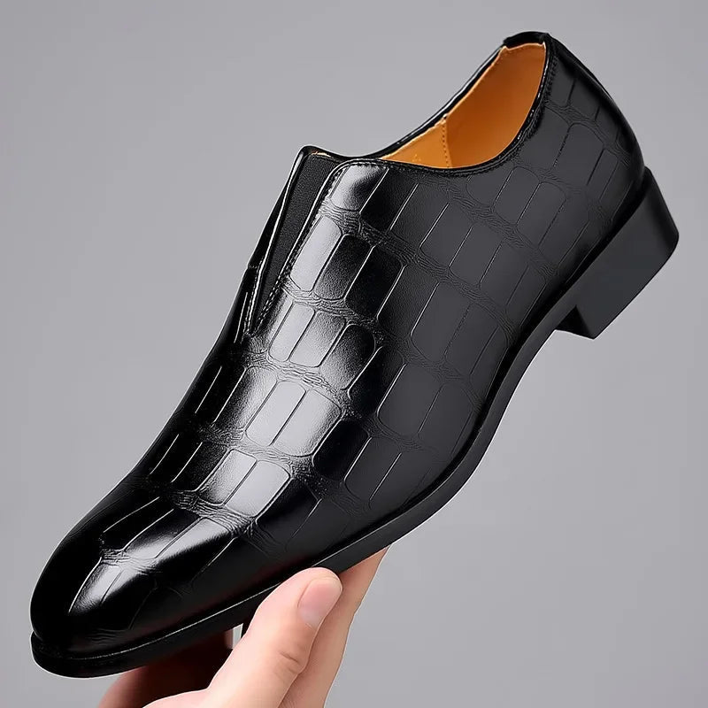 Genuine leather loafers with a cushioned insole and lustrous finish, perfect for formal occasions and everyday wear. 4