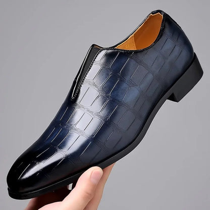 Genuine leather loafers with a cushioned insole and lustrous finish, perfect for formal occasions and everyday wear. 6