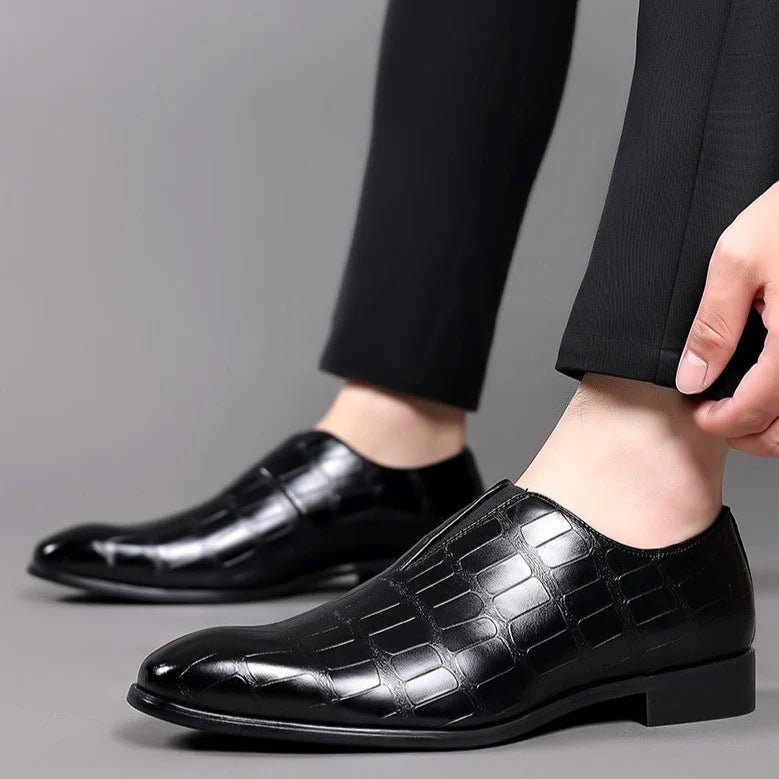 Genuine leather loafers with a cushioned insole and lustrous finish, perfect for formal occasions and everyday wear. 5