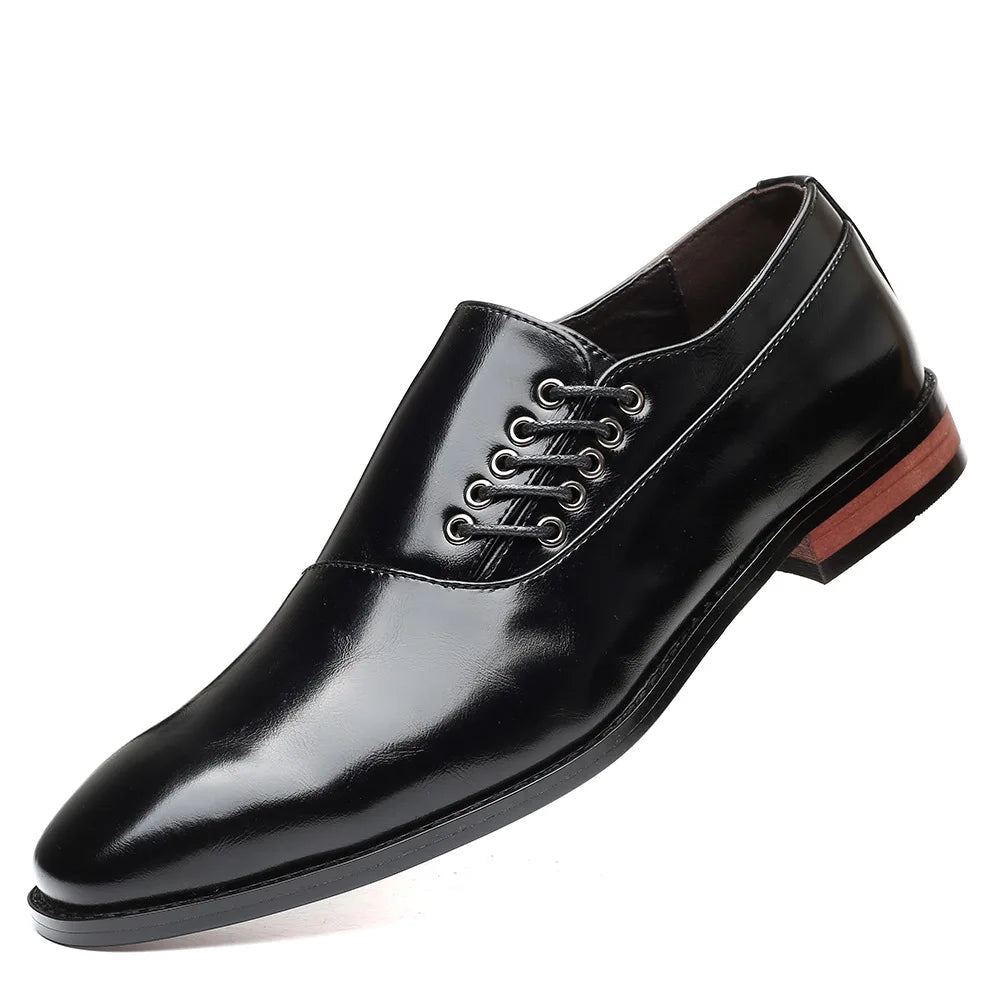 Genuine leather Oxford shoes featuring stylish side lace design and comfortable insoles for all-day wear. 4
