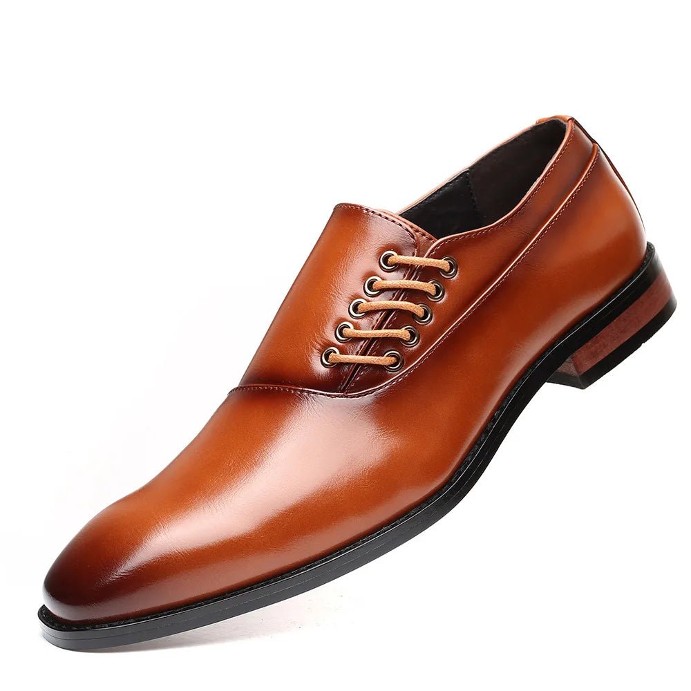 Genuine leather Oxford shoes featuring stylish side lace design and comfortable insoles for all-day wear. 2