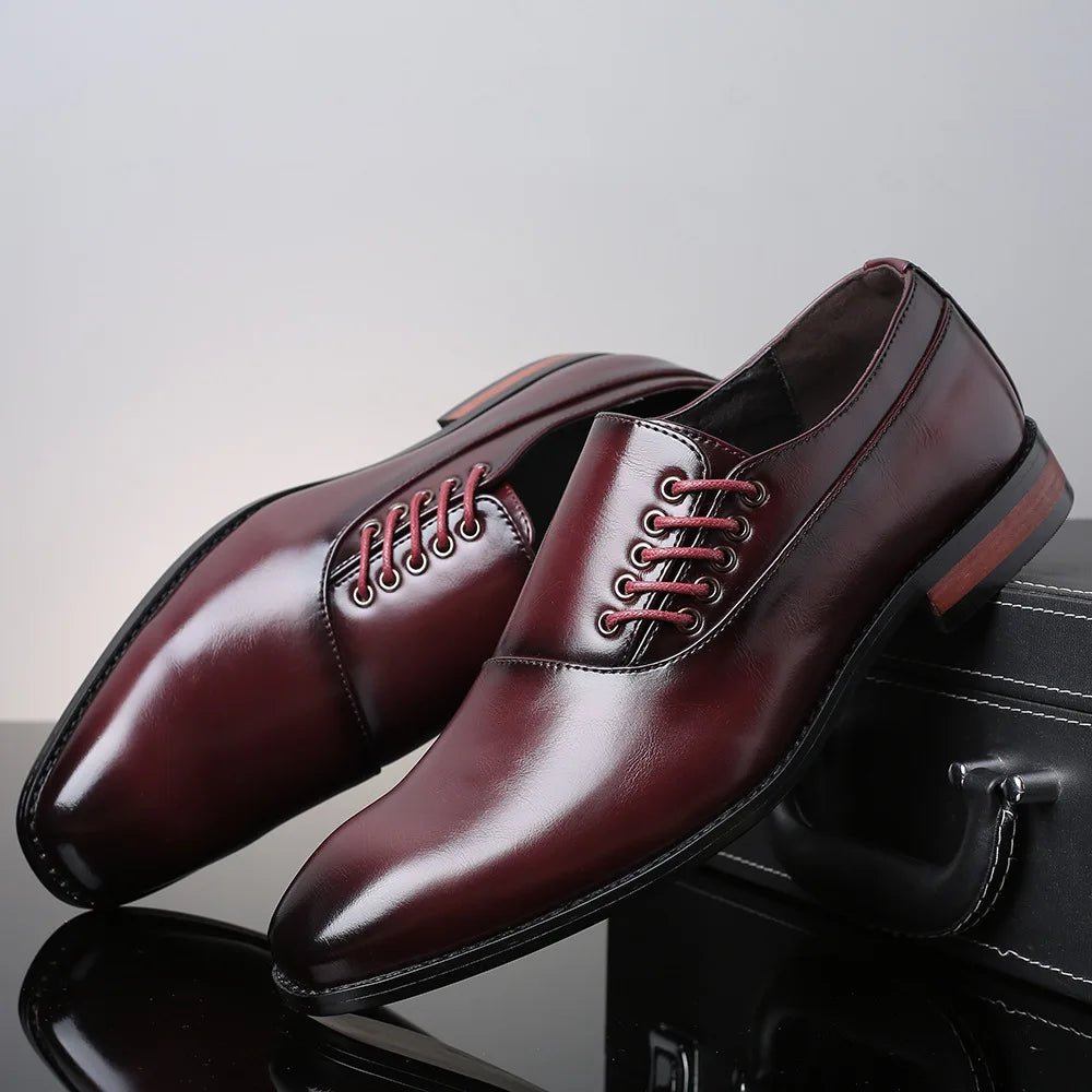 Genuine leather Oxford shoes featuring stylish side lace design and comfortable insoles for all-day wear. 5