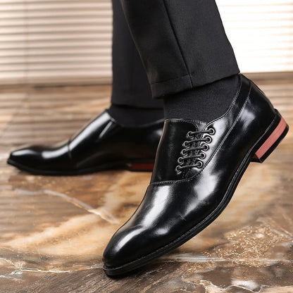 Genuine leather Oxford shoes featuring stylish side lace design and comfortable insoles for all-day wear. 3