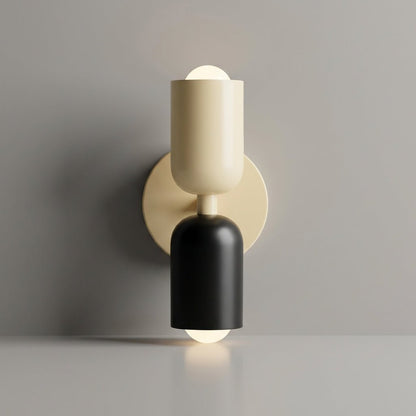 Geometric wall lamp featuring a sleek metal frame and frosted glass shade, providing soft ambient light for modern home decor. 7