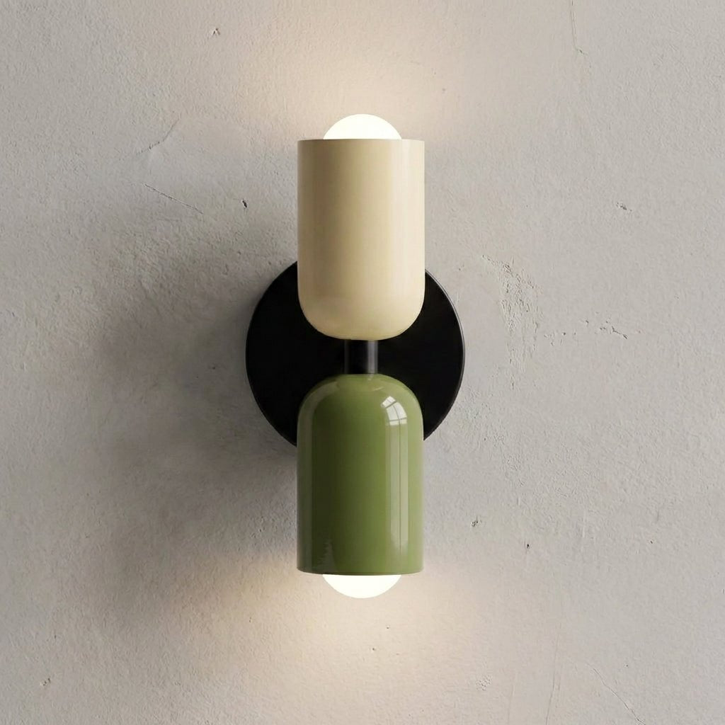 Geometric wall lamp featuring a sleek metal frame and frosted glass shade, providing soft ambient light for modern home decor. 6