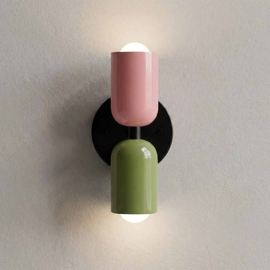 Geometric wall lamp featuring a sleek metal frame and frosted glass shade, providing soft ambient light for modern home decor. 10