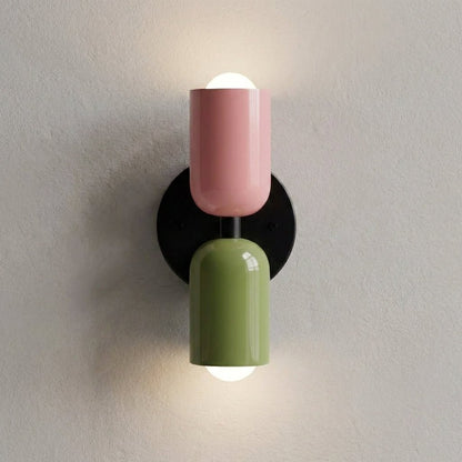 Geometric wall lamp featuring a sleek metal frame and frosted glass shade, providing soft ambient light for modern home decor. 10