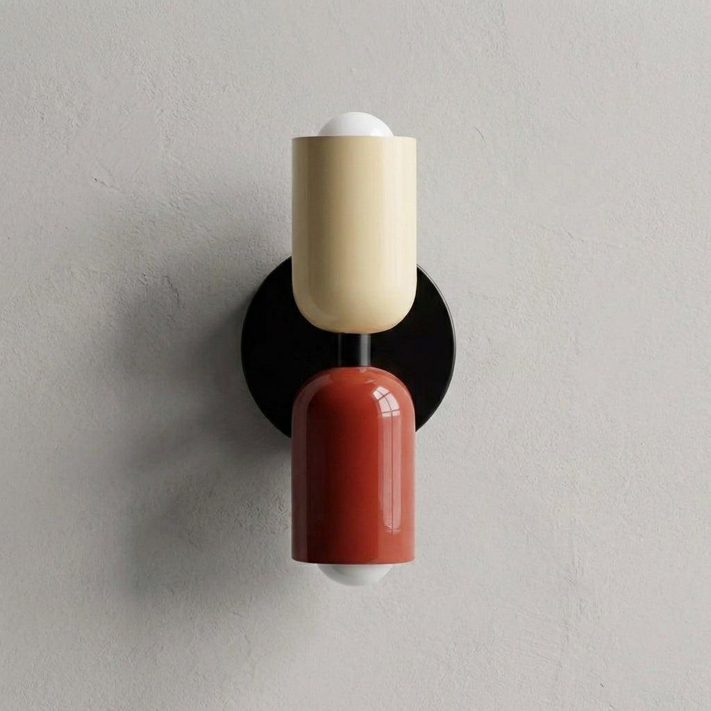 Geometric wall lamp featuring a sleek metal frame and frosted glass shade, providing soft ambient light for modern home decor. 0