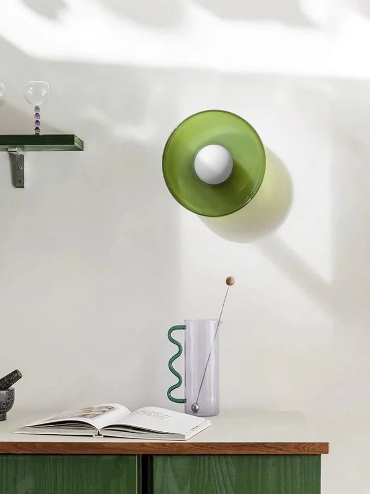 Glass lamp with soothing light, featuring a timeless design perfect for halls and balconies, crafted from durable glass for long-lasting use. 2