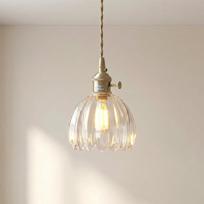 Glass pendant lamp featuring a minimalist Japanese design, adjustable height, perfect for modern kitchen lighting. 6