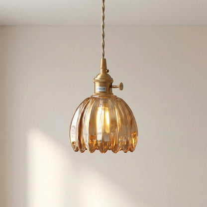 Glass pendant lamp featuring a minimalist Japanese design, adjustable height, perfect for modern kitchen lighting. 7