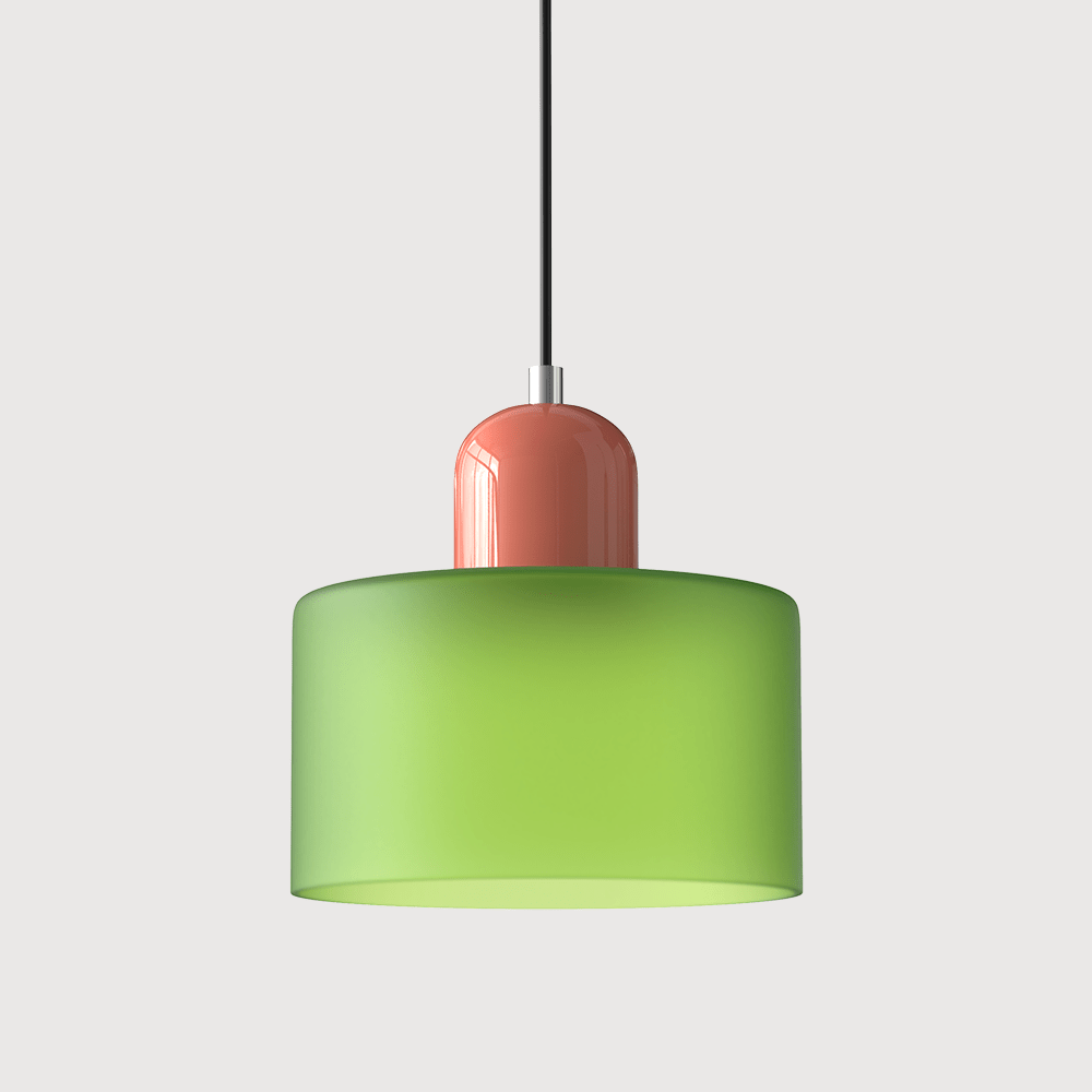 Glass pendant lamp featuring a modern geometric design, equipped with energy-efficient LED lighting, perfect for enhancing kitchen or dining area decor. 24