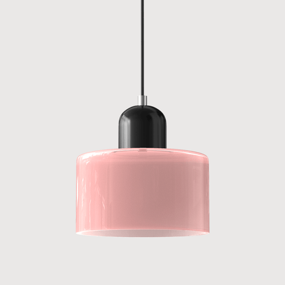 Glass pendant lamp featuring a modern geometric design, equipped with energy-efficient LED lighting, perfect for enhancing kitchen or dining area decor. 8