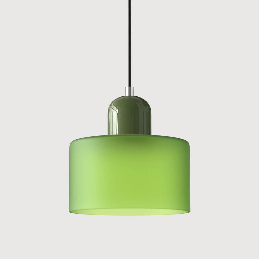 Glass pendant lamp featuring a modern geometric design, equipped with energy-efficient LED lighting, perfect for enhancing kitchen or dining area decor. 10