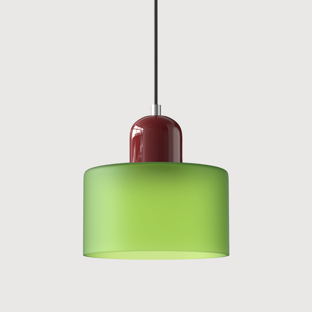 Glass pendant lamp featuring a modern geometric design, equipped with energy-efficient LED lighting, perfect for enhancing kitchen or dining area decor. 12