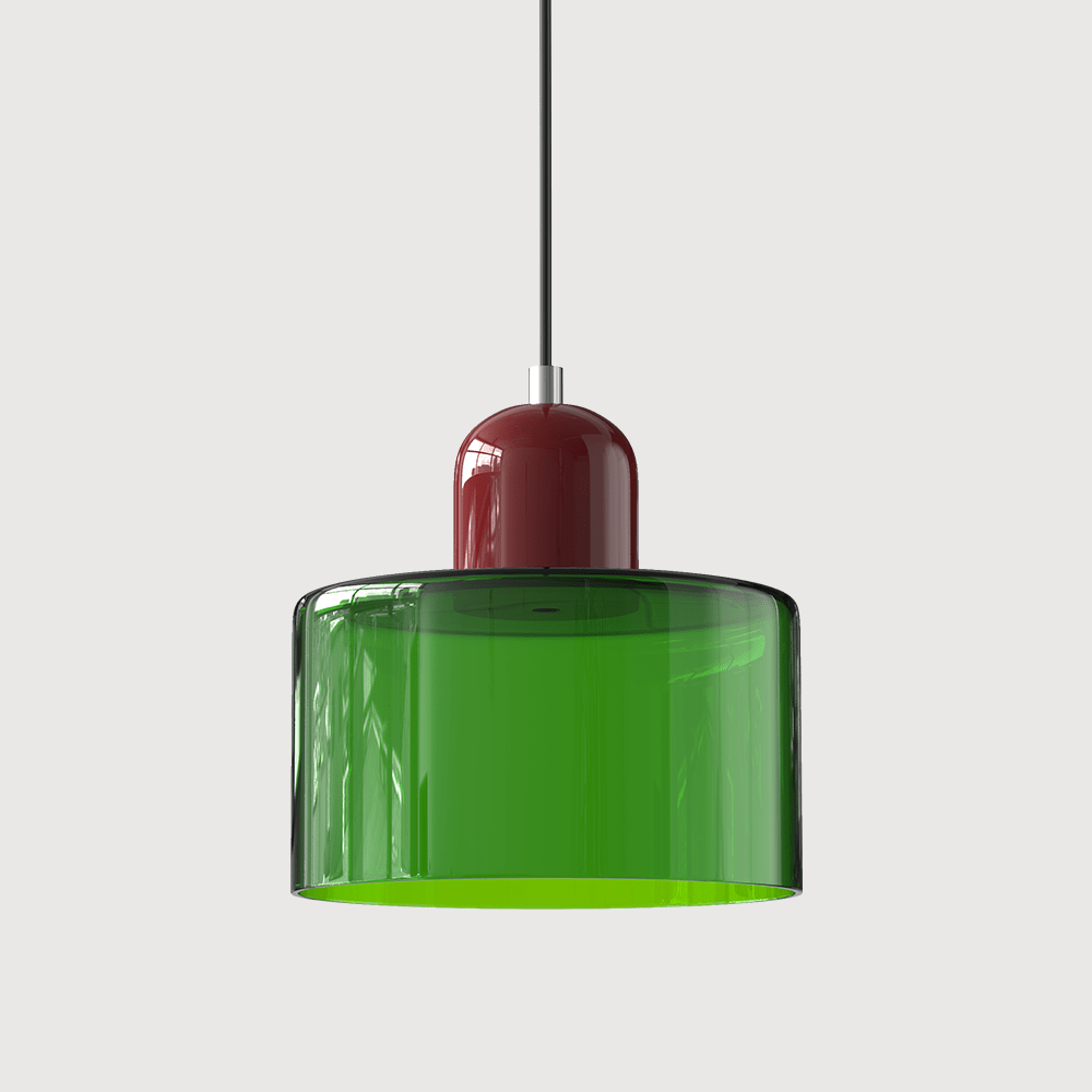 Glass pendant lamp featuring a modern geometric design, equipped with energy-efficient LED lighting, perfect for enhancing kitchen or dining area decor. 33