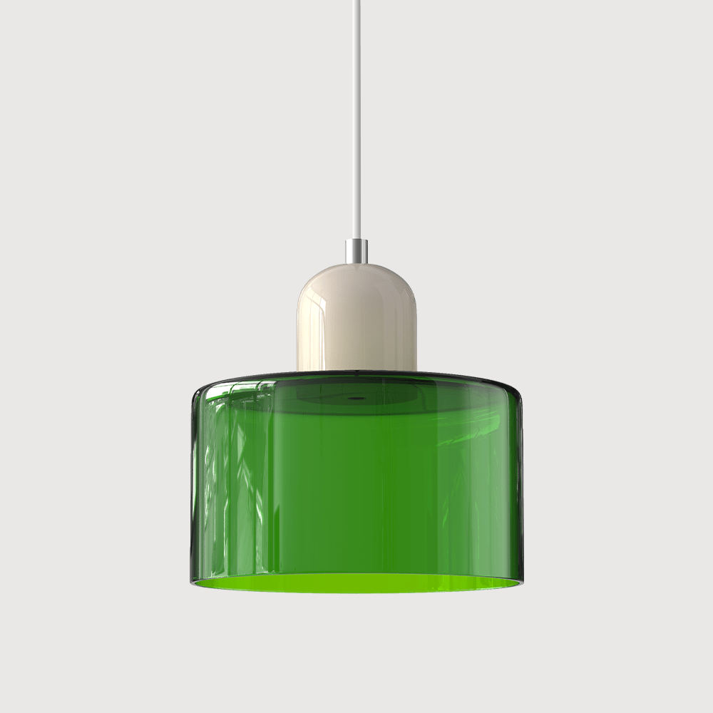 Glass pendant lamp featuring a modern geometric design, equipped with energy-efficient LED lighting, perfect for enhancing kitchen or dining area decor. 38