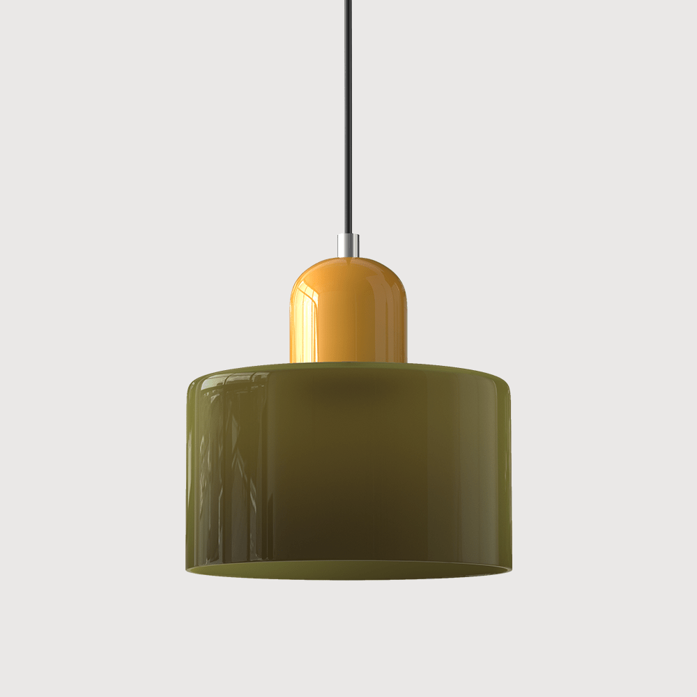 Glass pendant lamp featuring a modern geometric design, equipped with energy-efficient LED lighting, perfect for enhancing kitchen or dining area decor. 11