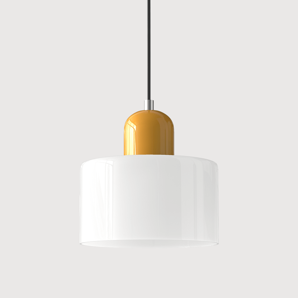 Glass pendant lamp featuring a modern geometric design, equipped with energy-efficient LED lighting, perfect for enhancing kitchen or dining area decor. 39