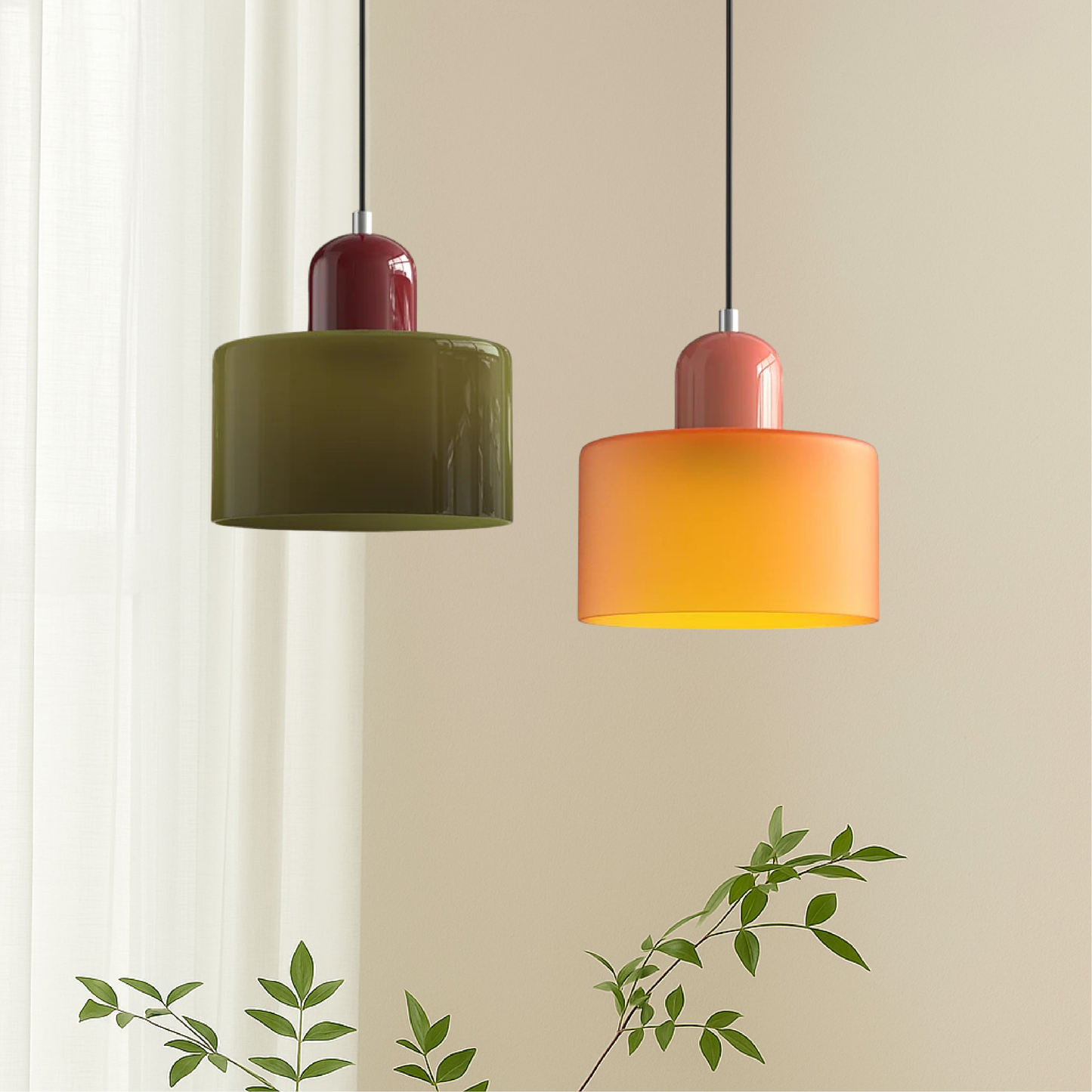 Glass pendant lamp featuring a modern geometric design, equipped with energy-efficient LED lighting, perfect for enhancing kitchen or dining area decor. 1