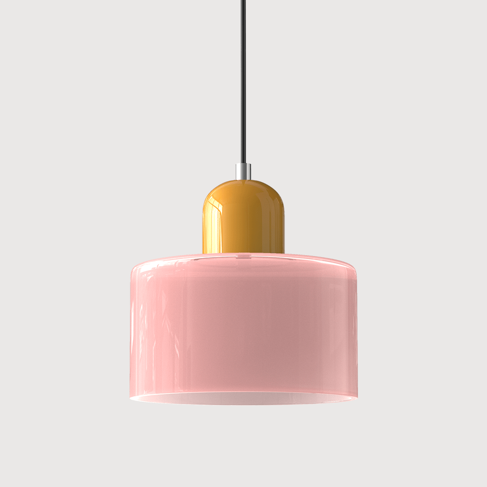 Glass pendant lamp featuring a modern geometric design, equipped with energy-efficient LED lighting, perfect for enhancing kitchen or dining area decor. 17