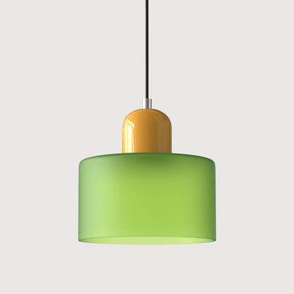 Glass pendant lamp featuring a modern geometric design, equipped with energy-efficient LED lighting, perfect for enhancing kitchen or dining area decor. 36