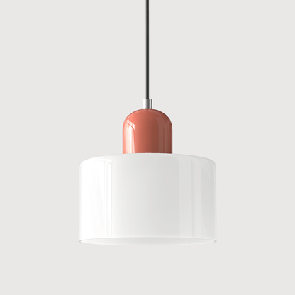 Glass pendant lamp featuring a modern geometric design, equipped with energy-efficient LED lighting, perfect for enhancing kitchen or dining area decor. 32