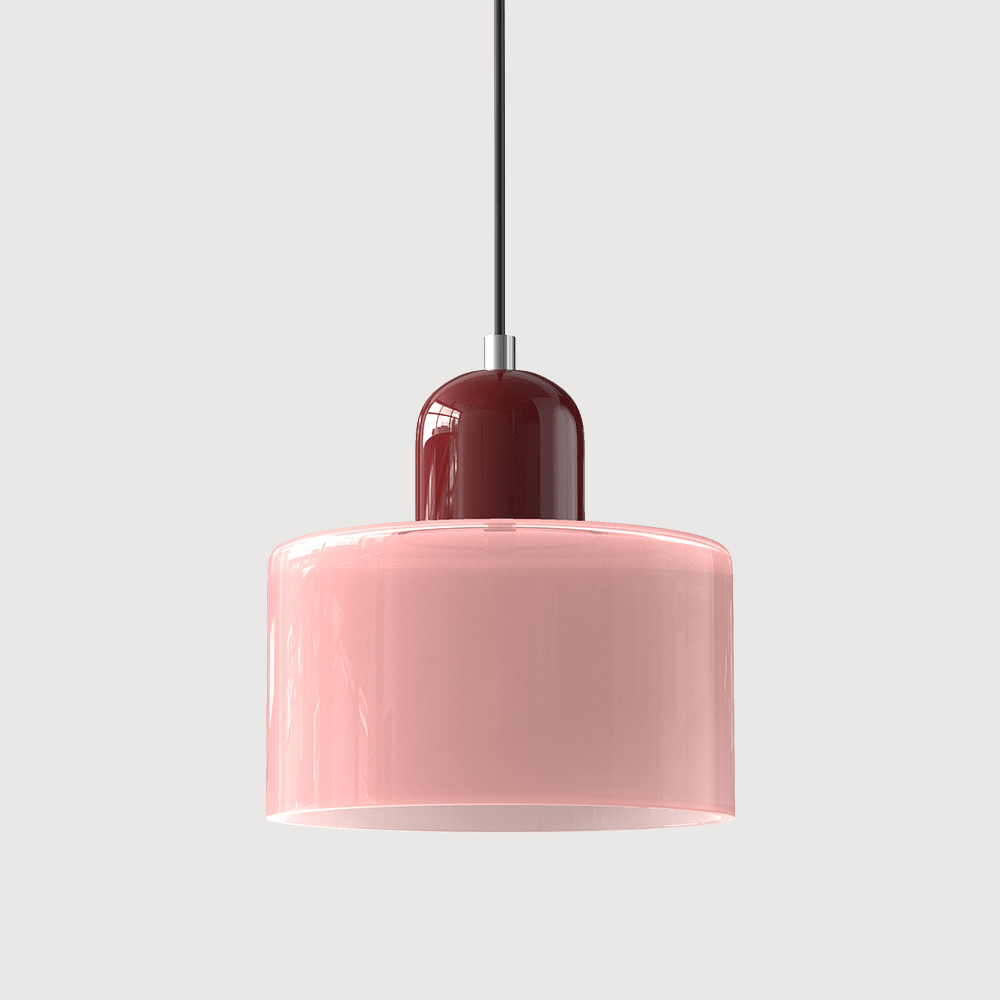 Glass pendant lamp featuring a modern geometric design, equipped with energy-efficient LED lighting, perfect for enhancing kitchen or dining area decor. 7