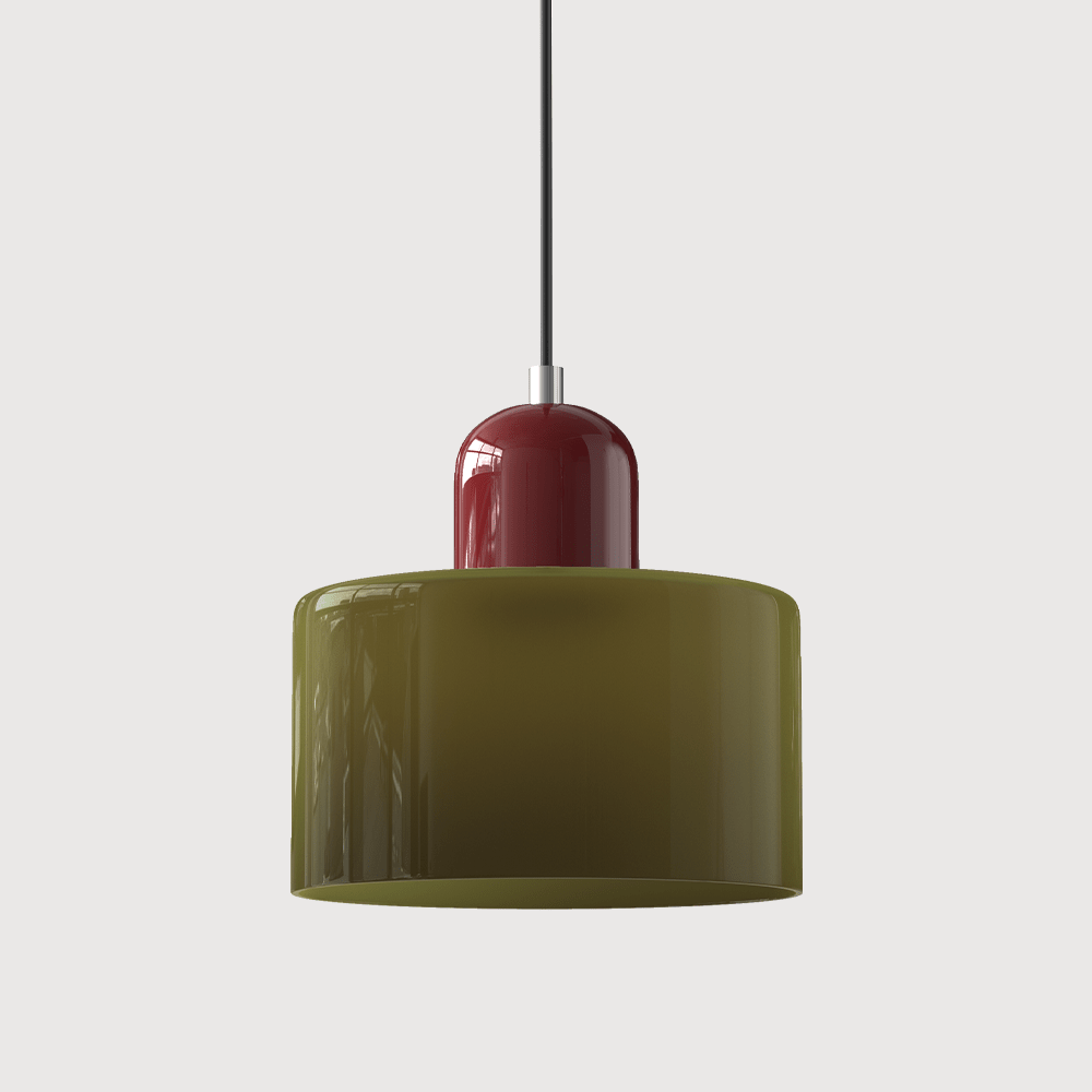 Glass pendant lamp featuring a modern geometric design, equipped with energy-efficient LED lighting, perfect for enhancing kitchen or dining area decor. 25