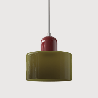 Glass pendant lamp featuring a modern geometric design, equipped with energy-efficient LED lighting, perfect for enhancing kitchen or dining area decor. 25
