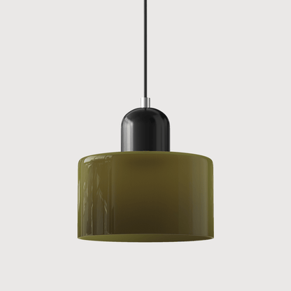 Glass pendant lamp featuring a modern geometric design, equipped with energy-efficient LED lighting, perfect for enhancing kitchen or dining area decor. 35