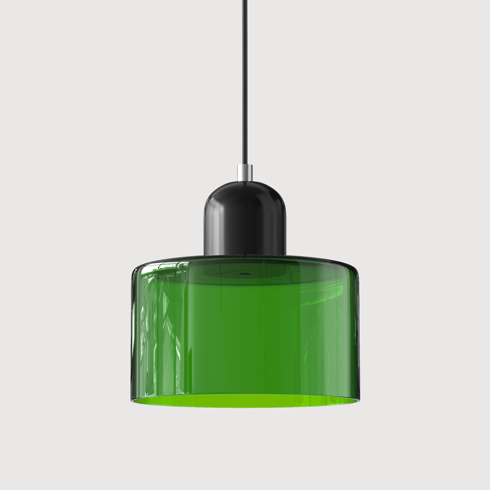 Glass pendant lamp featuring a modern geometric design, equipped with energy-efficient LED lighting, perfect for enhancing kitchen or dining area decor. 27