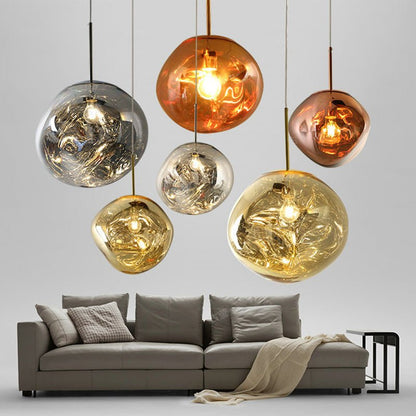 Glass pendant lamp featuring a minimalist design, made from tempered glass and metal, perfect for modern kitchen pendant lighting. 1