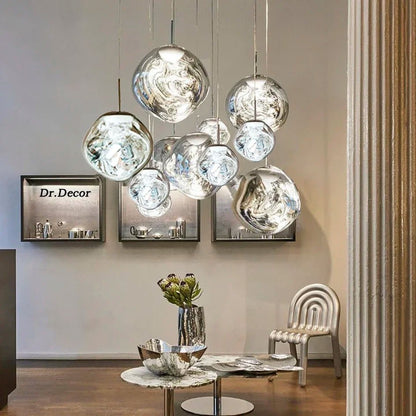 Glass pendant lamp featuring a minimalist design, made from tempered glass and metal, perfect for modern kitchen pendant lighting. 2