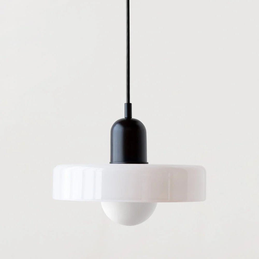 Glass pendant light with adjustable drop for kitchen island, featuring a modern retro design available in multiple colors, perfect for enhancing your culinary space. 16