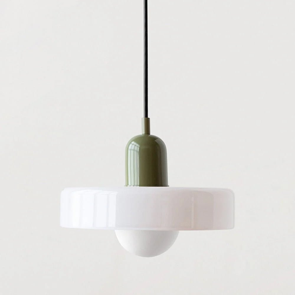 Glass pendant light with adjustable drop for kitchen island, featuring a modern retro design available in multiple colors, perfect for enhancing your culinary space. 33