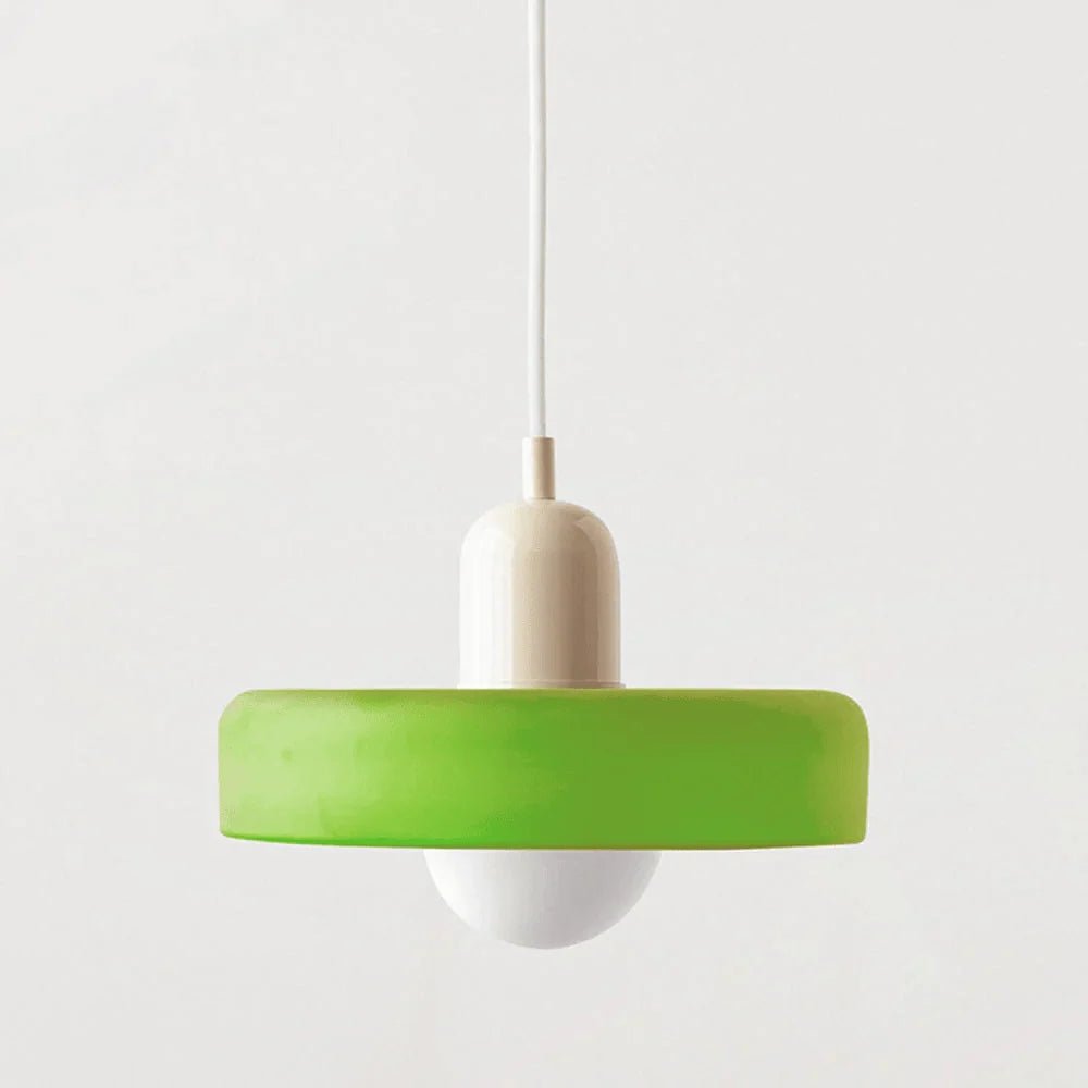 Glass pendant light with adjustable drop for kitchen island, featuring a modern retro design available in multiple colors, perfect for enhancing your culinary space. 32