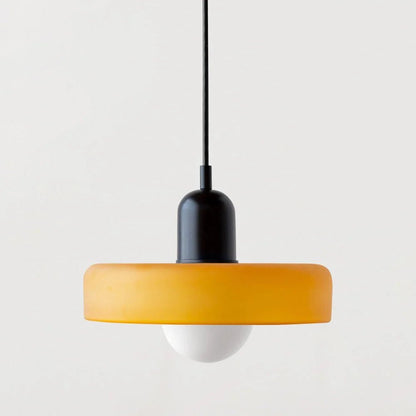 Glass pendant light with adjustable drop for kitchen island, featuring a modern retro design available in multiple colors, perfect for enhancing your culinary space. 15