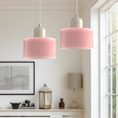 Glass pendant light featuring a retro design with a 15 cm diameter, adjustable suspension ideal for kitchen or dining spaces. 5