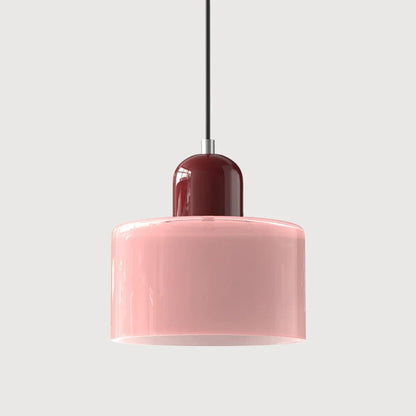 Glass pendant light featuring a retro design with a 15 cm diameter, adjustable suspension ideal for kitchen or dining spaces. 38