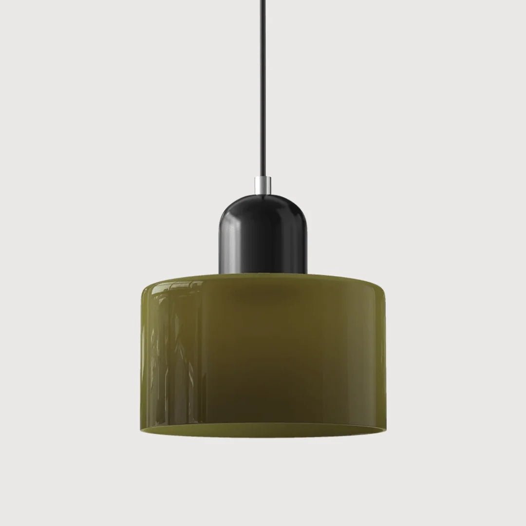 Glass pendant light featuring a retro design with a 15 cm diameter, adjustable suspension ideal for kitchen or dining spaces. 30