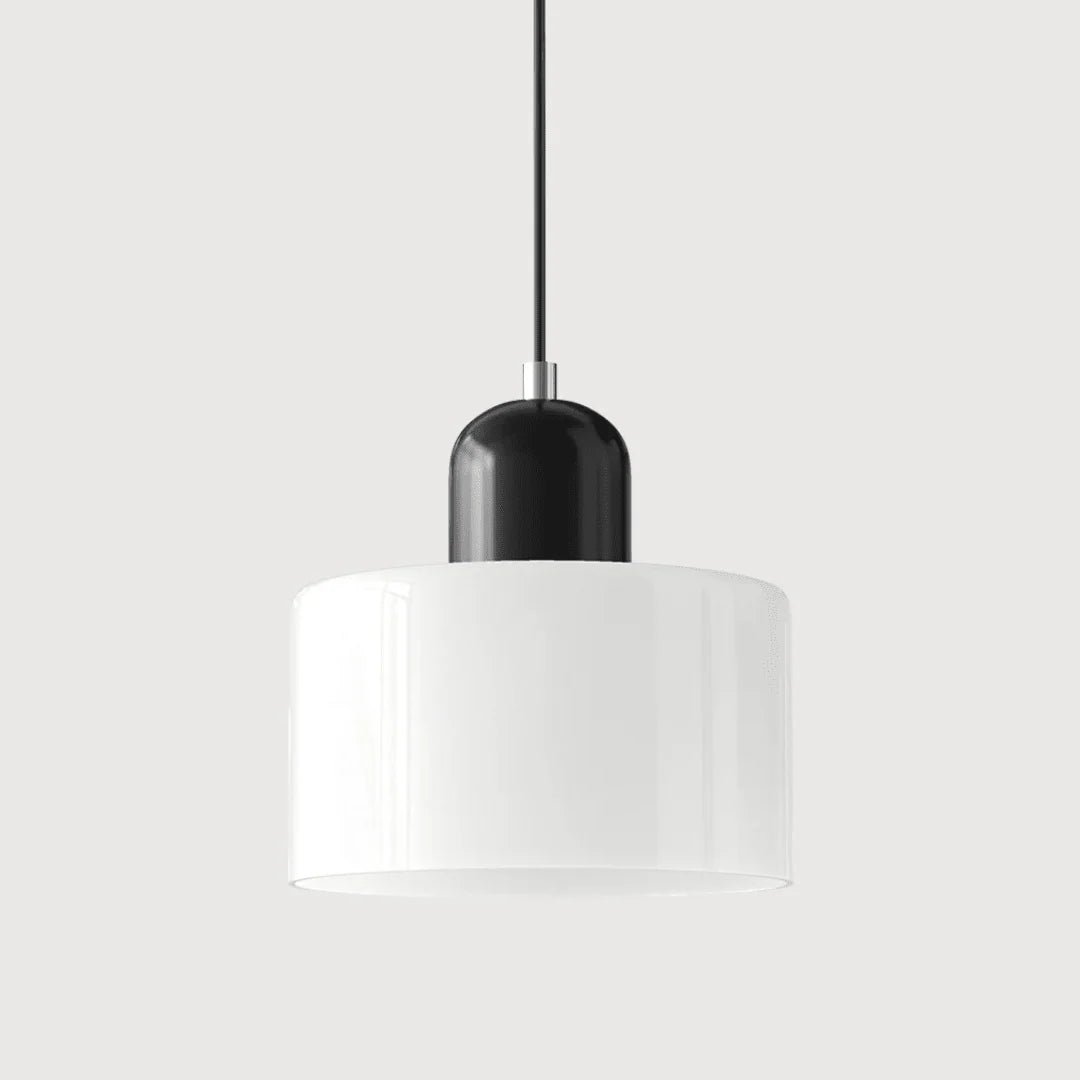Glass pendant light featuring a retro design with a 15 cm diameter, adjustable suspension ideal for kitchen or dining spaces. 19